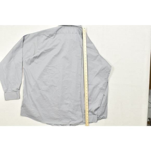 Van Heusen Big & Tall Size 19 36/37 Gray Stain Shield Long Sleeve Dress Shirt - Picture 6 of 8